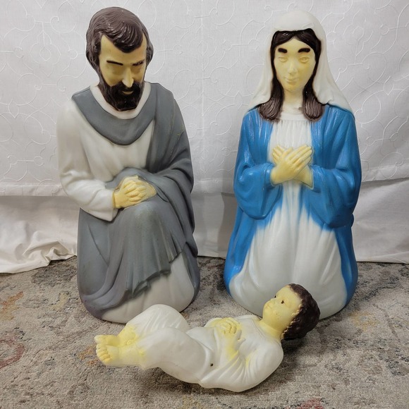 Empire Holiday Vintage Empire Joseph Mary Jesus Blow Molds Nativity